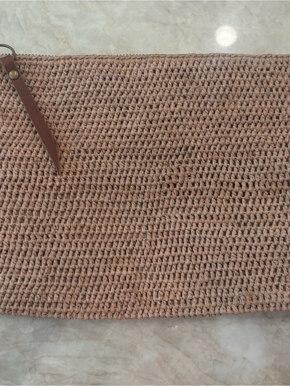 Woven Crossbody Clutch Bag in Tan